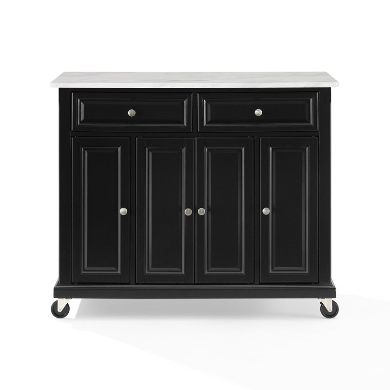 Andover Mills™ Moser Paper Marble Kitchen Island & Reviews Wayfair